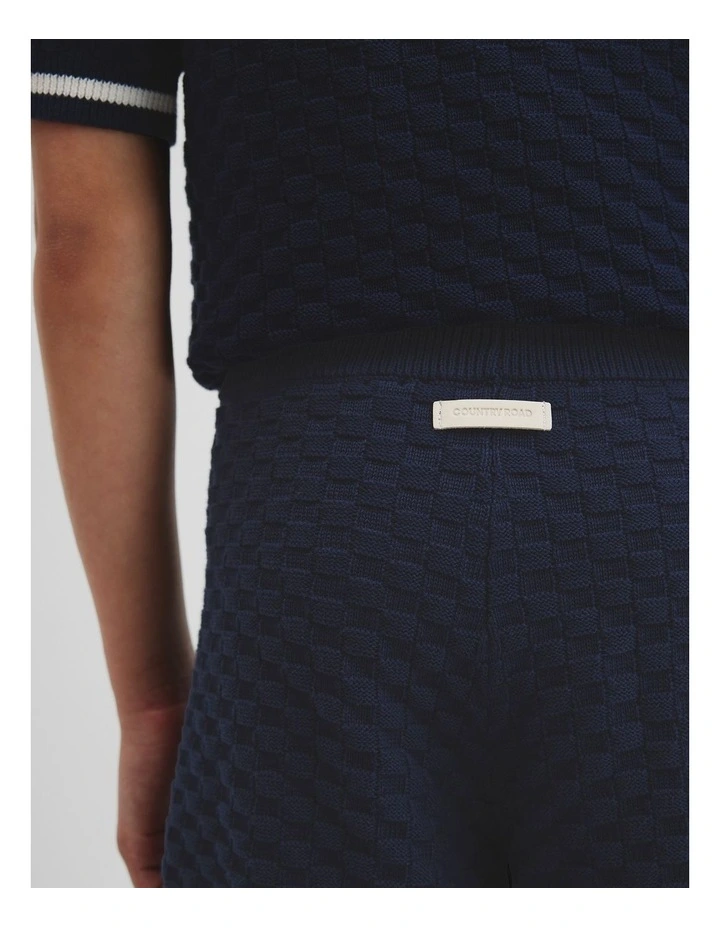 Textured Knit Short in Navy image 2