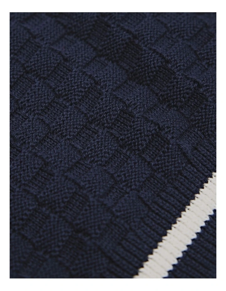 Textured Knit Short in Navy image 5