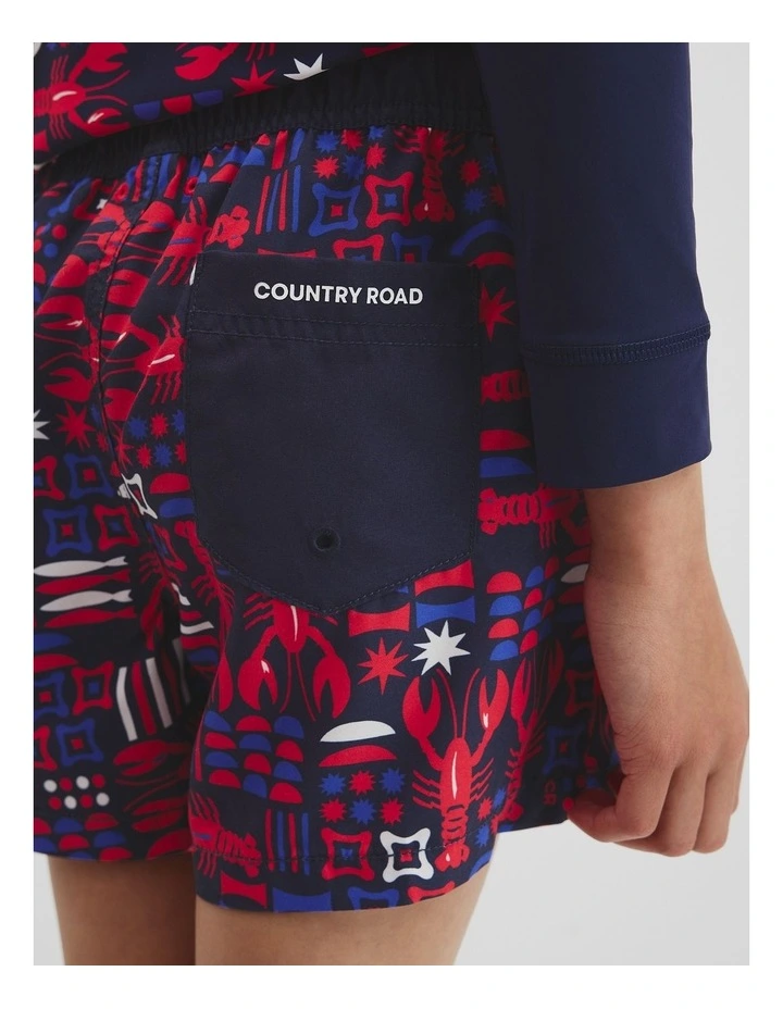 Lobster Geometric Boardshort in Navy image 2