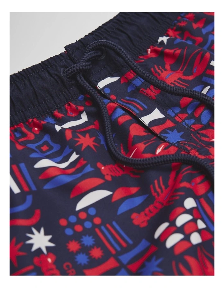 Lobster Geometric Boardshort in Navy image 5