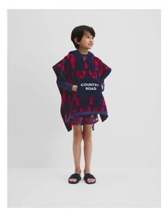 Australian Cotton Lobster Poncho in Navy