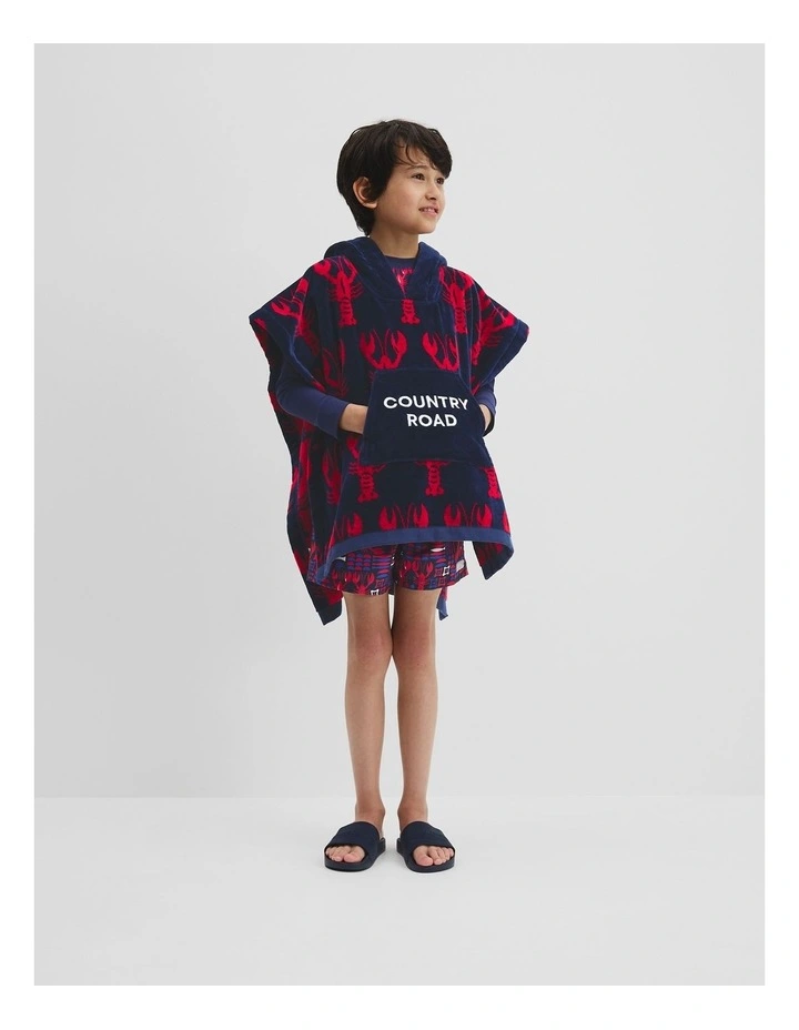 Australian Cotton Lobster Poncho in Navy image 1