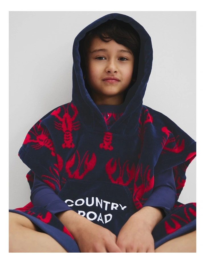 Australian Cotton Lobster Poncho in Navy image 2