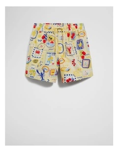 Stamp Print Boardshort in Multi Print