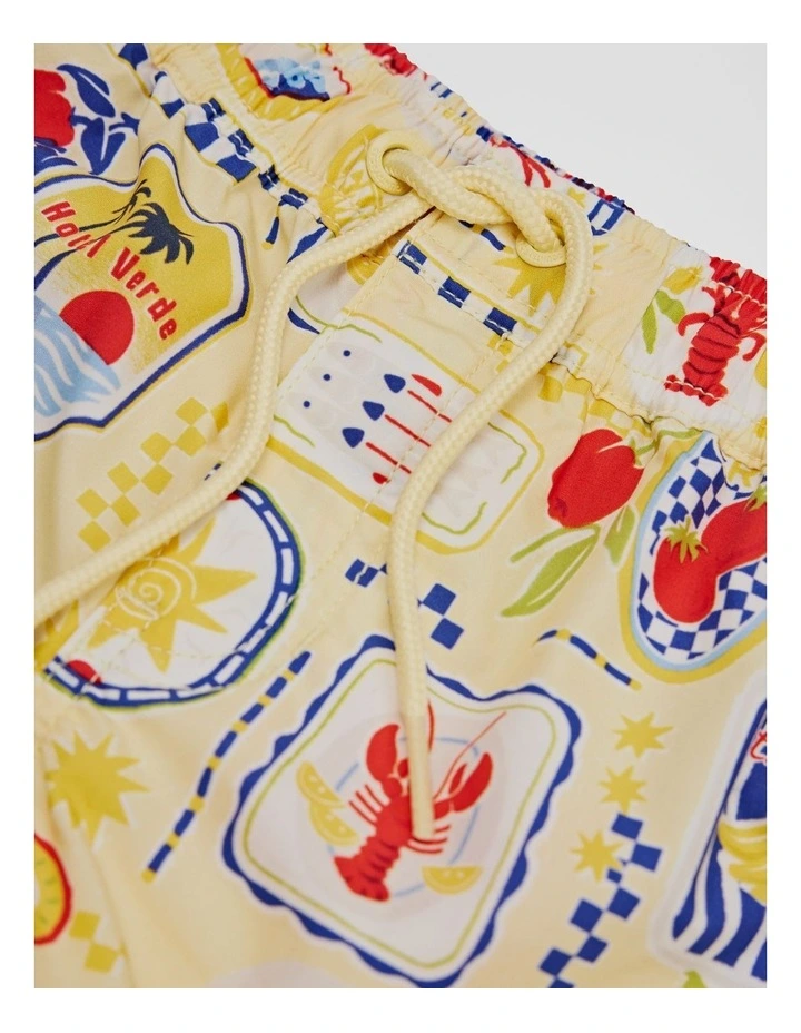 Stamp Print Boardshort in Multi Print image 2