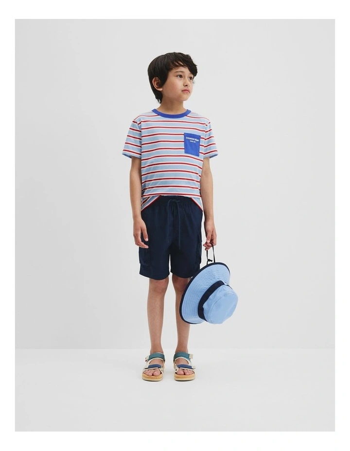 Organically Grown Cotton Pocket T-shirt in Cloud Stripe image 1