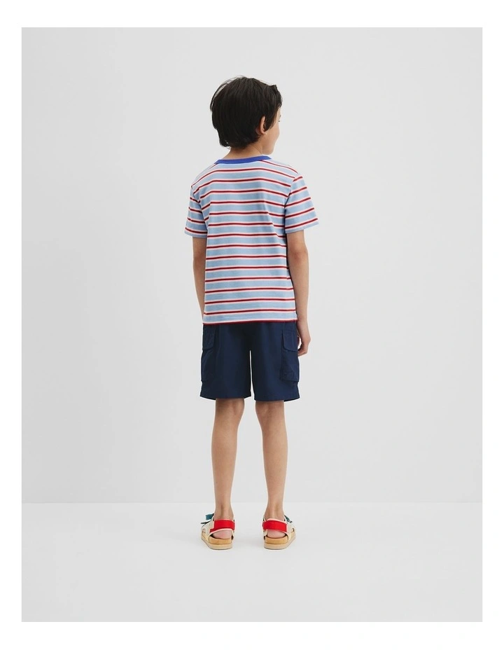 Organically Grown Cotton Pocket T-shirt in Cloud Stripe image 3