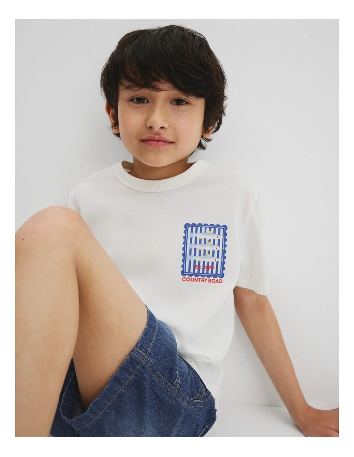 Fish Stamp T-shirt in Marshmallow image 2