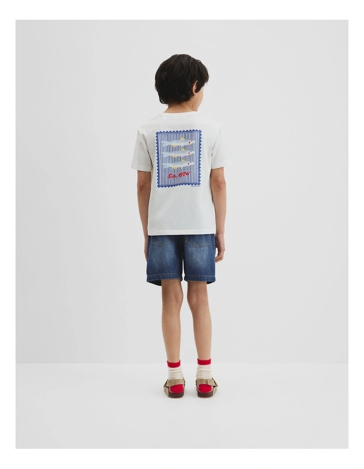 Fish Stamp T-shirt in Marshmallow image 3