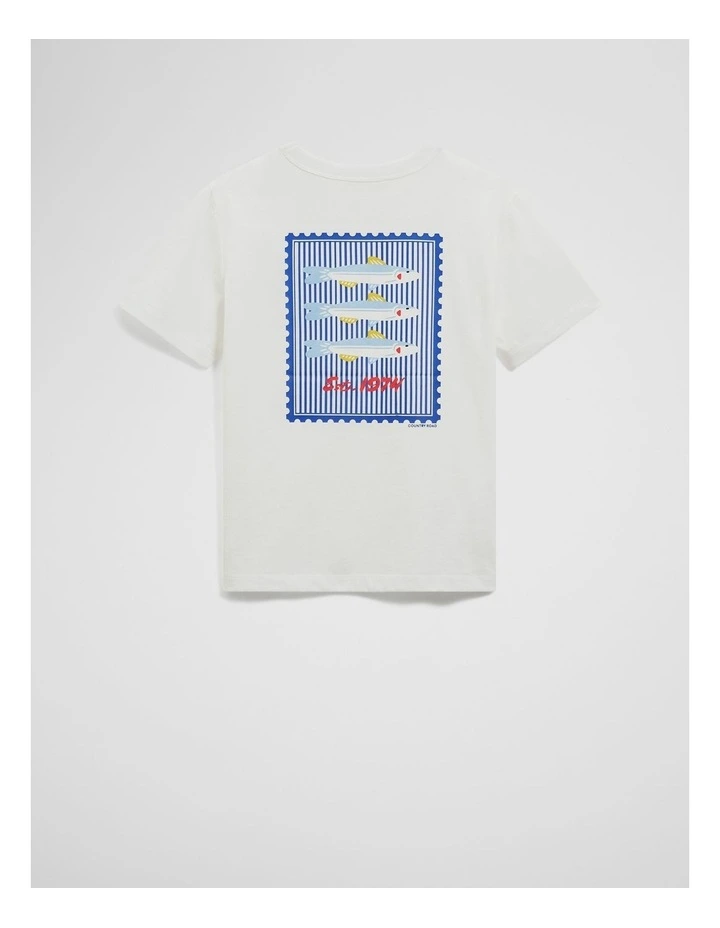 Fish Stamp T-shirt in Marshmallow image 5