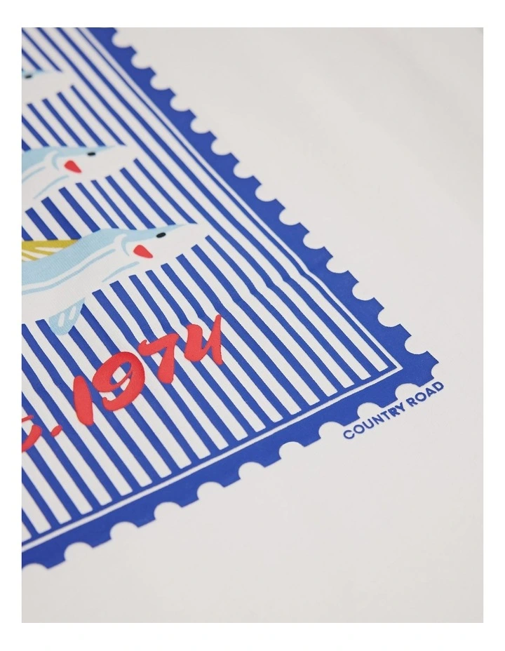 Fish Stamp T-shirt in Marshmallow image 6