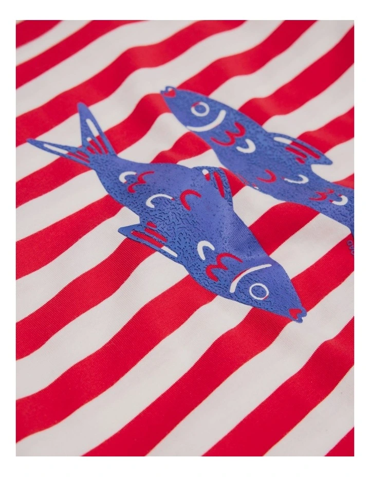 Stripe Fish T-shirt in Rich Red Stripe image 5