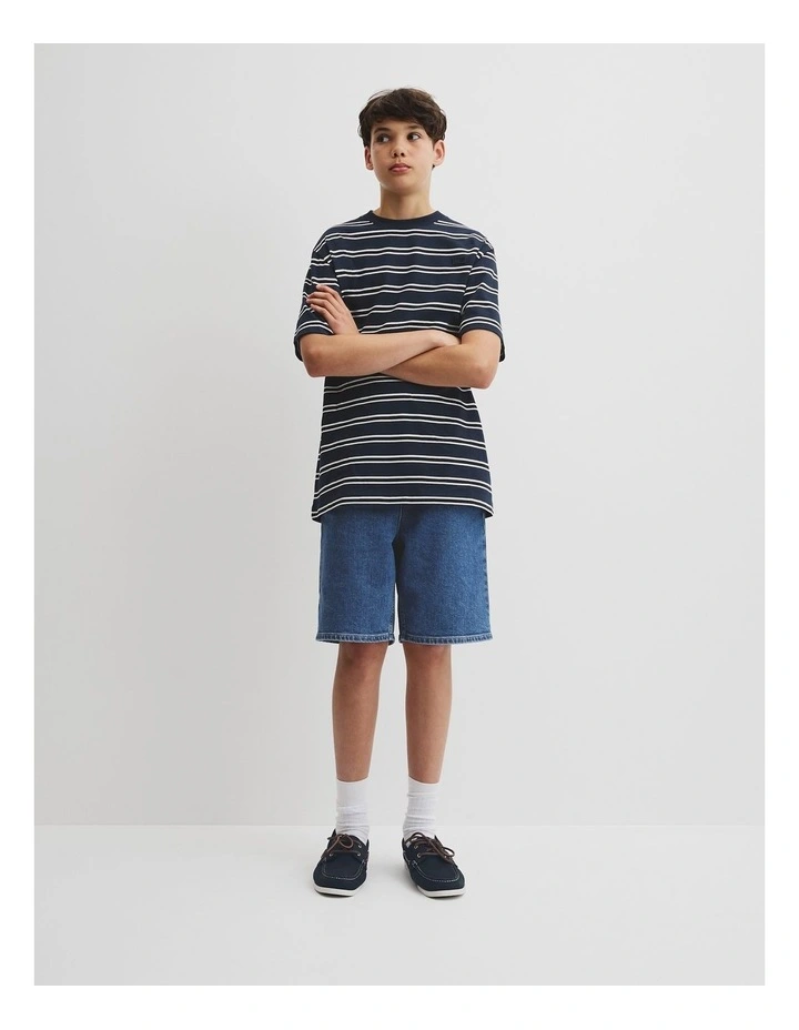 Teen Relaxed Stripe T-shirt in Navy image 1
