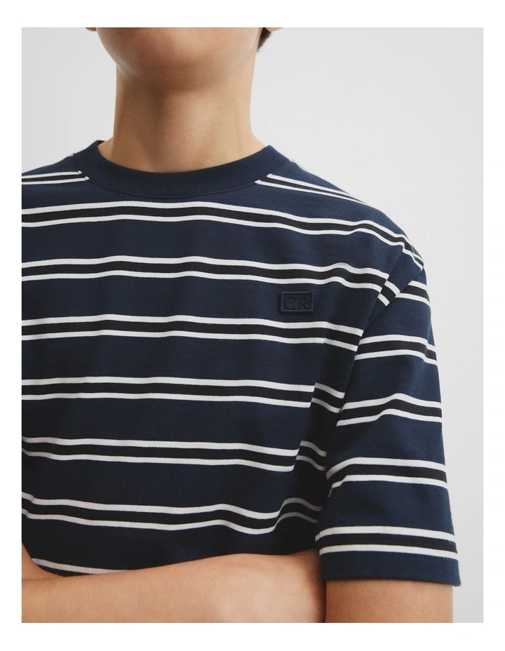 Teen Relaxed Stripe T-shirt in Navy image 3