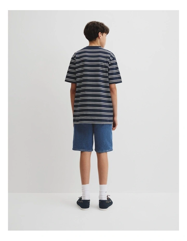 Teen Relaxed Stripe T-shirt in Navy image 4
