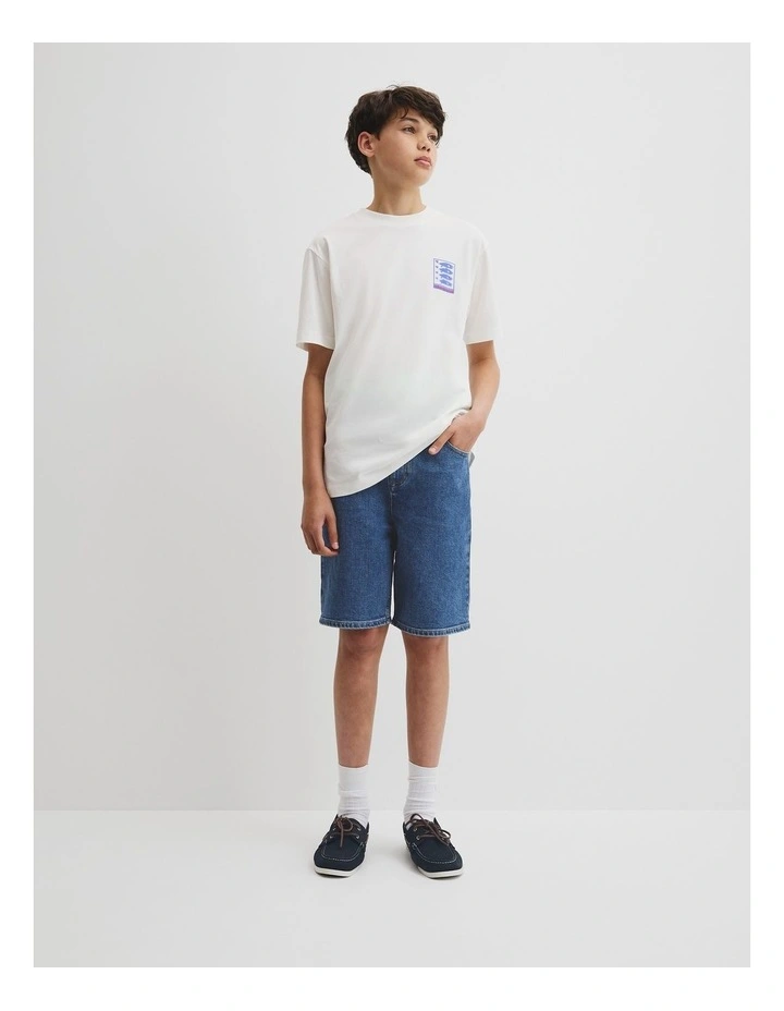 Teen Fish Print T-shirt in Marshmallow image 1