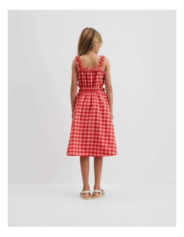 Gingham Midi Dress in Cranberry image 3