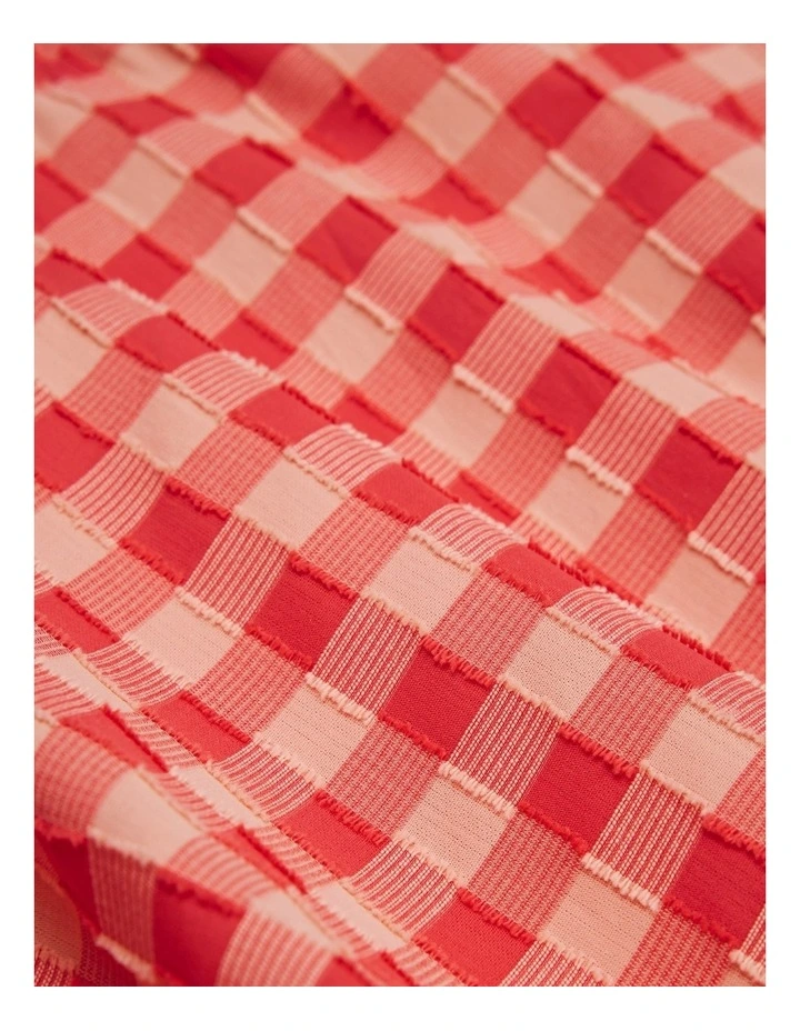 Gingham Midi Dress in Cranberry image 5
