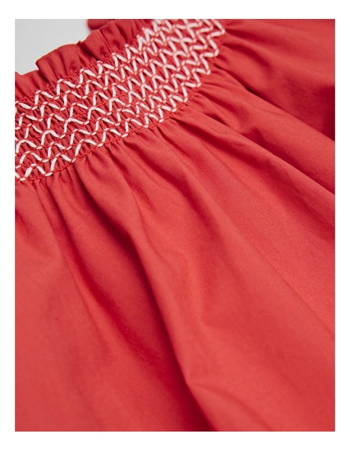 Smock Detail Dress in Cranberry image 5