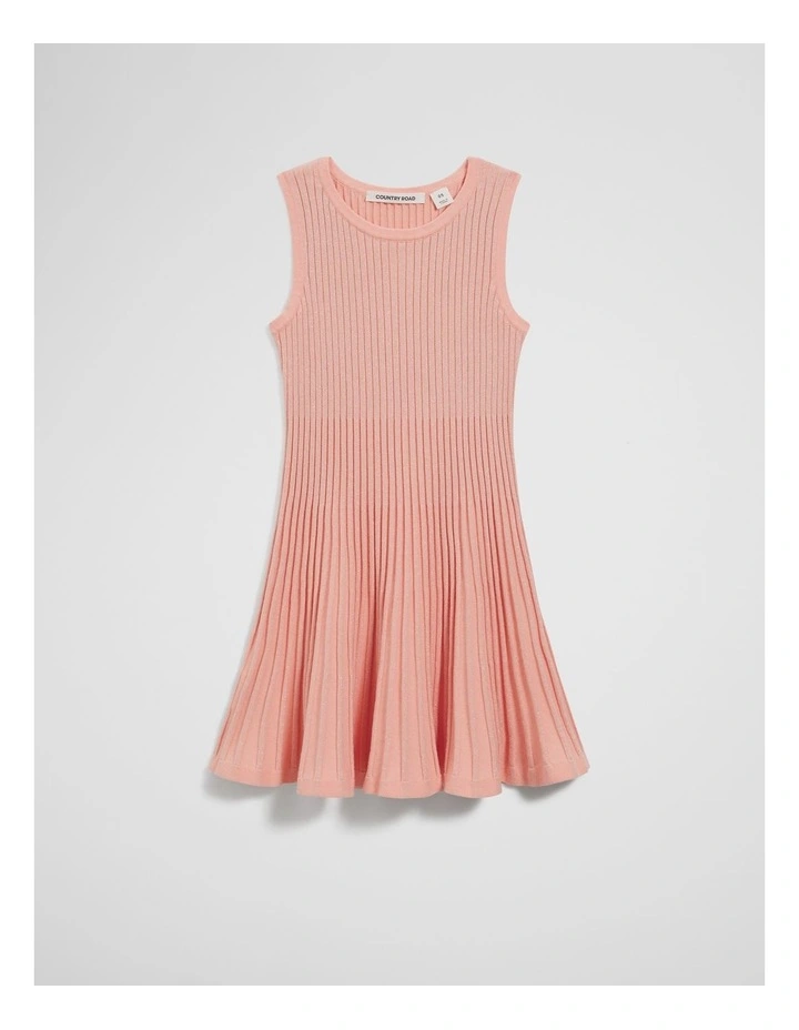 Metallic Knit Dress in Coral image 1