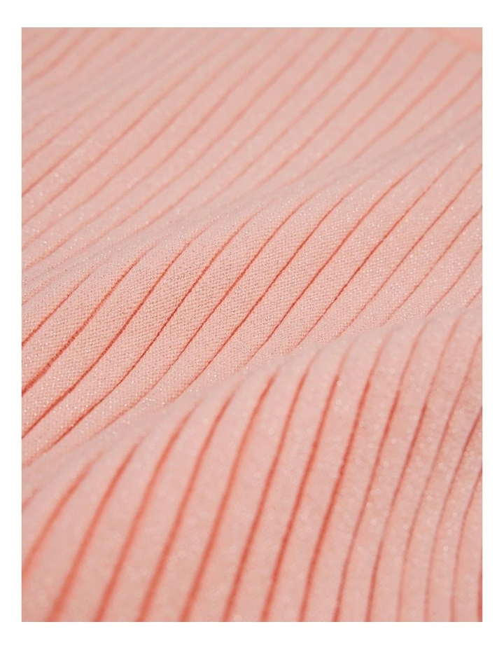 Metallic Knit Dress in Coral image 2