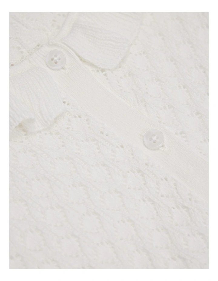 Frill Neck Cardigan in Marshmallow image 5