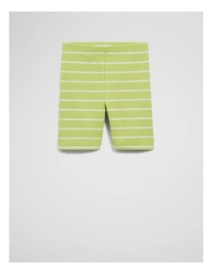 Rib Bike Short in Bright Lime Stripe