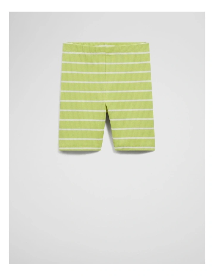 Rib Bike Short in Bright Lime Stripe image 1