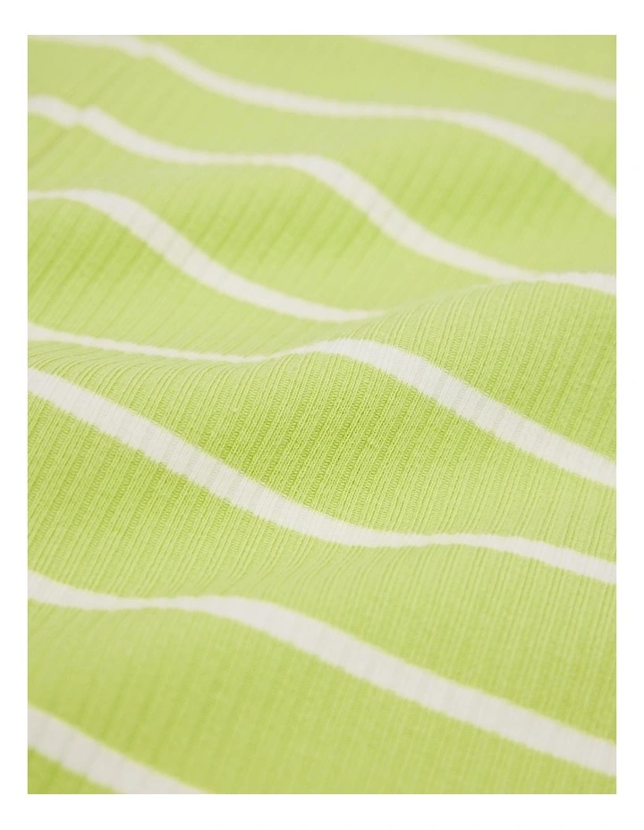 Rib Bike Short in Bright Lime Stripe image 2