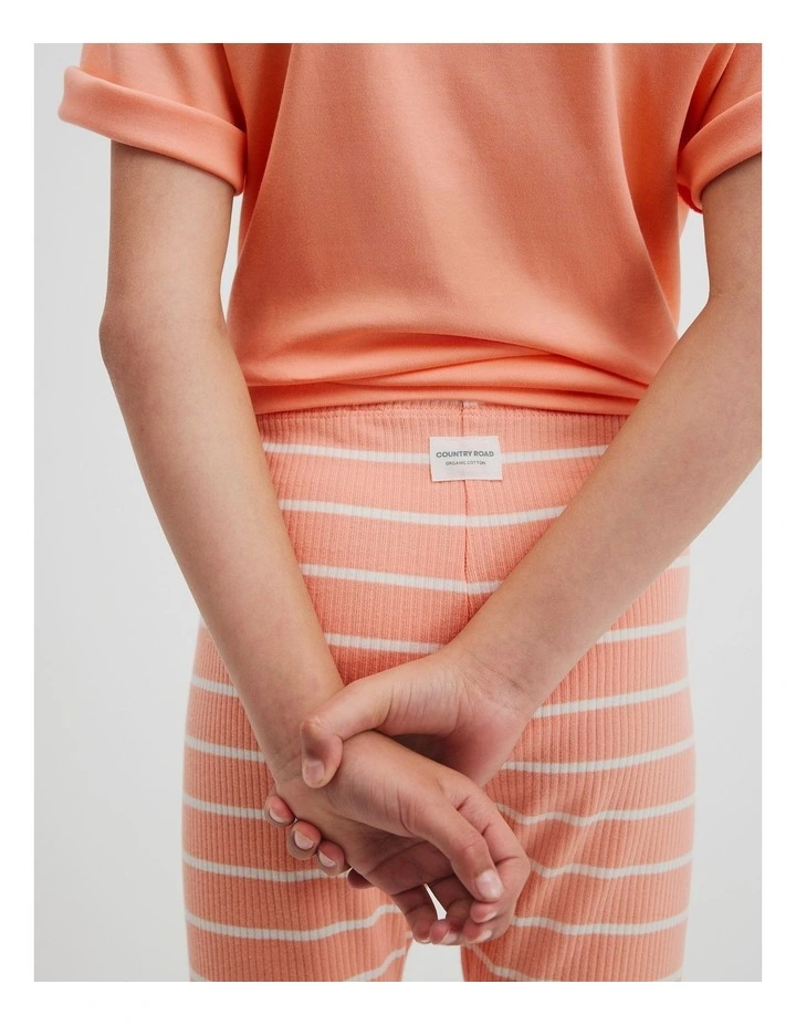 Rib Bike Short in Coral Stripe image 2