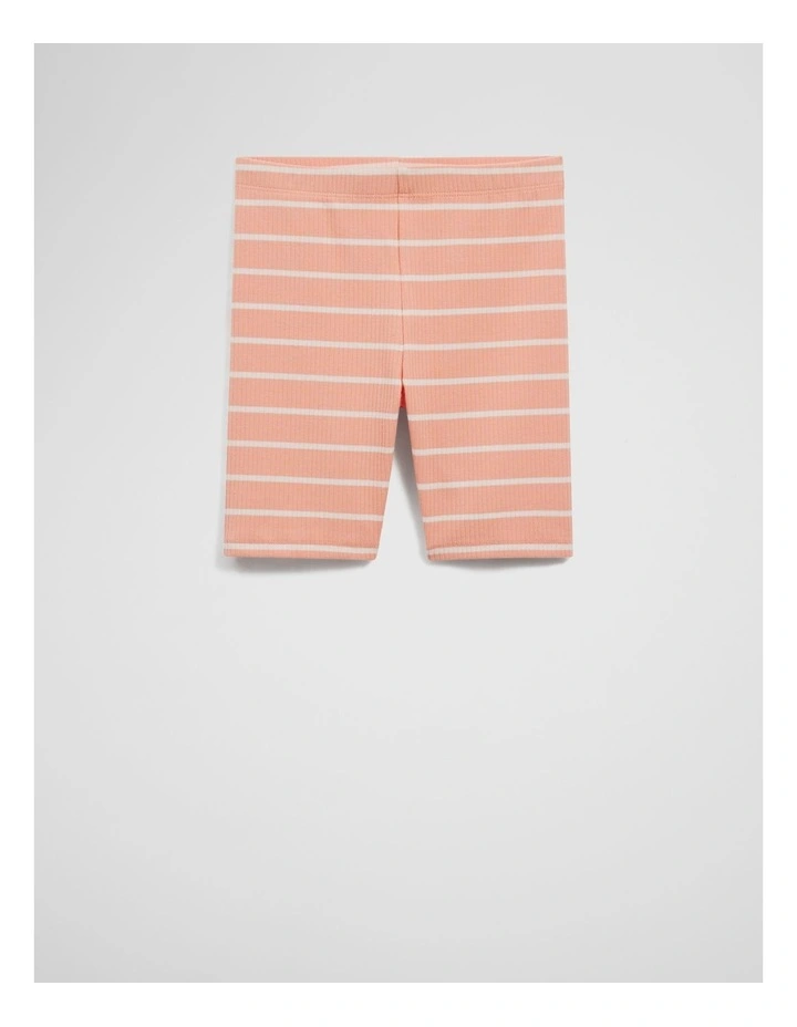 Rib Bike Short in Coral Stripe image 4