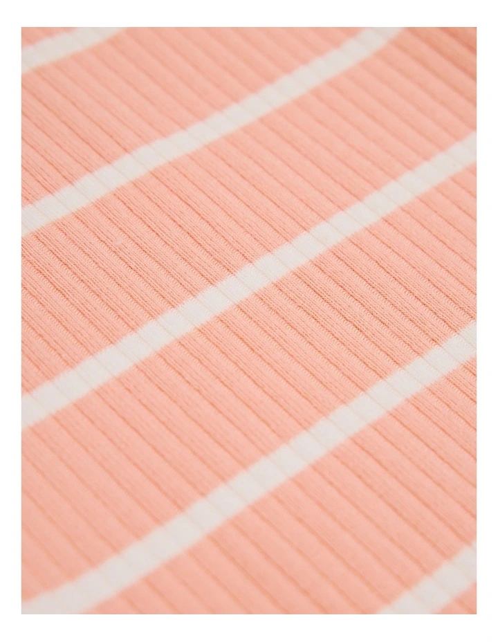 Rib Bike Short in Coral Stripe image 5