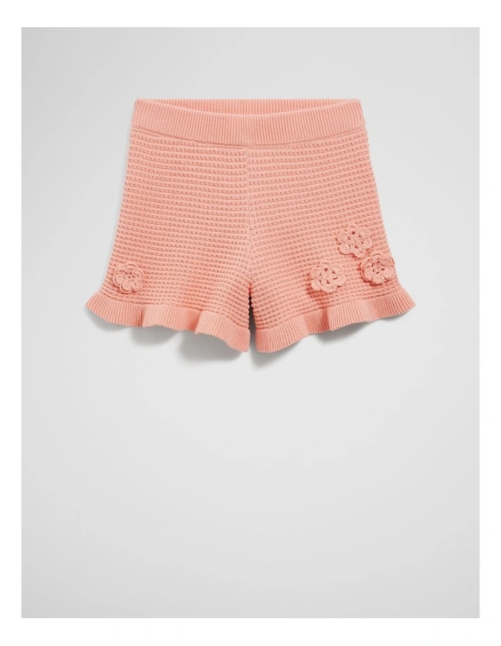 Flower Knit Short in Coral image 1