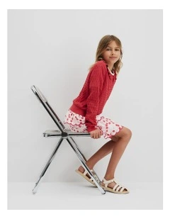 Cherry Tiered Skirt in Multicolour