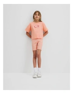Oversized Logo T-shirt in Coral