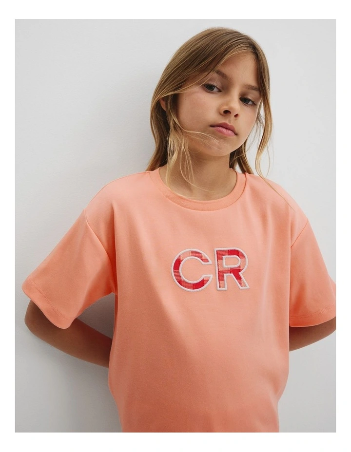 Oversized Logo T-shirt in Coral image 2