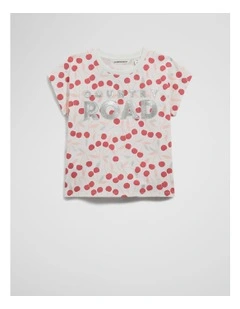 Organically Grown Cotton Sequin Logo T-shirt in Multicolour