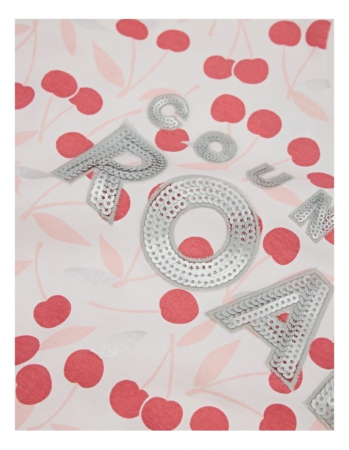 Organically Grown Cotton Sequin Logo T-shirt in Multicolour image 2