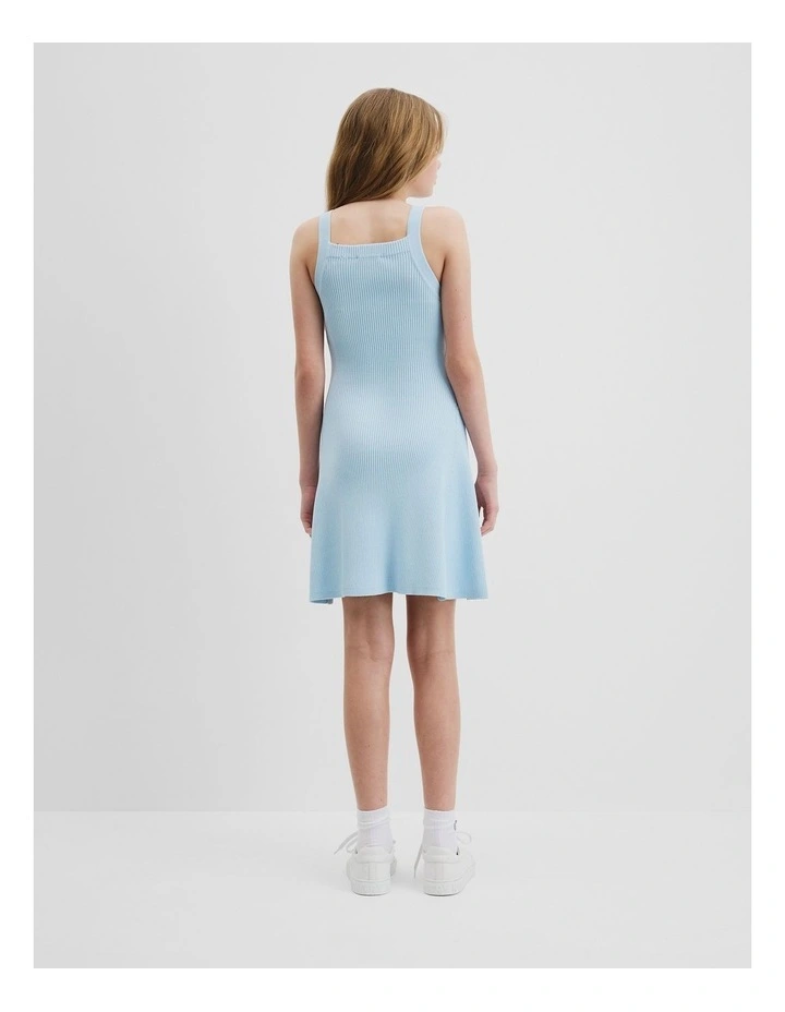 Teen Rib Knit Tank Dress in Washed Blue image 4