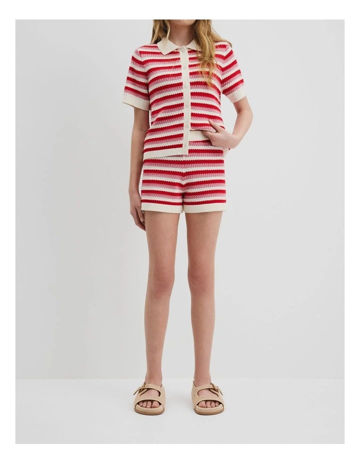 Organically Grown Cotton Knit Short in Marsh Multi image 2