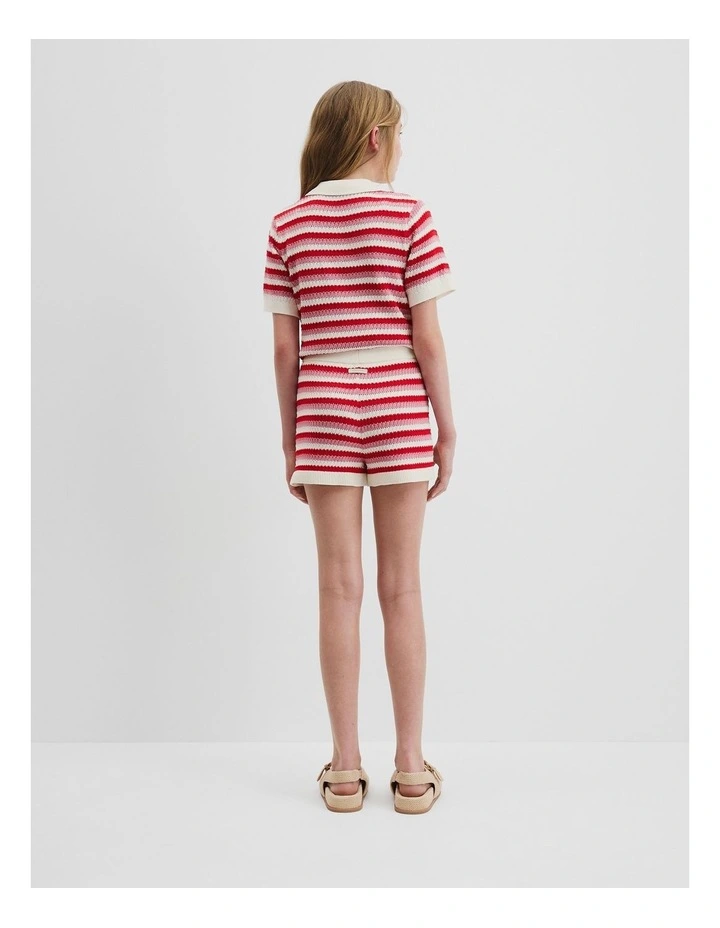 Organically Grown Cotton Knit Short in Marsh Multi image 4