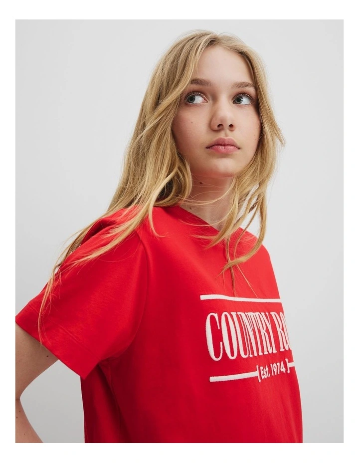 Australian Cotton Heritage T-shirt in Cherry Red image 3