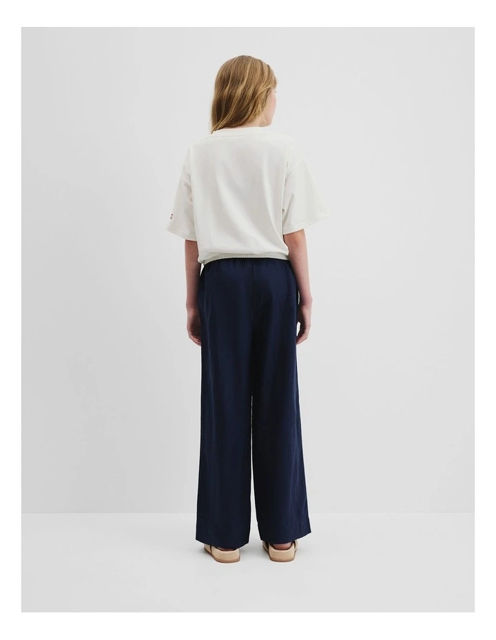 Teen Recycled Cotton Blend Elasticated T-shirt in Marshmallow image 4