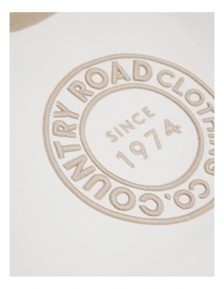 Organically Grown Circle Logo Sweat Bodysuit in Mushroom Multi image 5