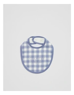 Organically Grown Cotton Waffle Bib in Slate Blue