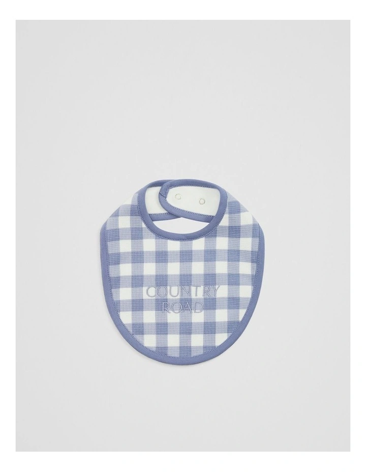 Organically Grown Cotton Waffle Bib in Slate Blue image 1
