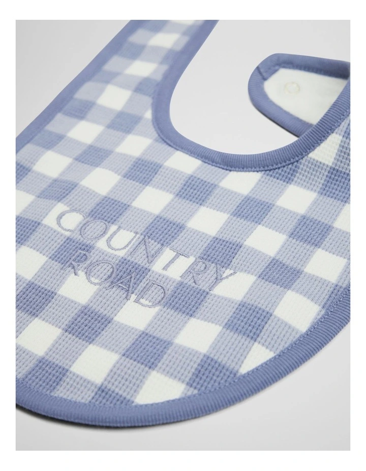 Organically Grown Cotton Waffle Bib in Slate Blue image 3
