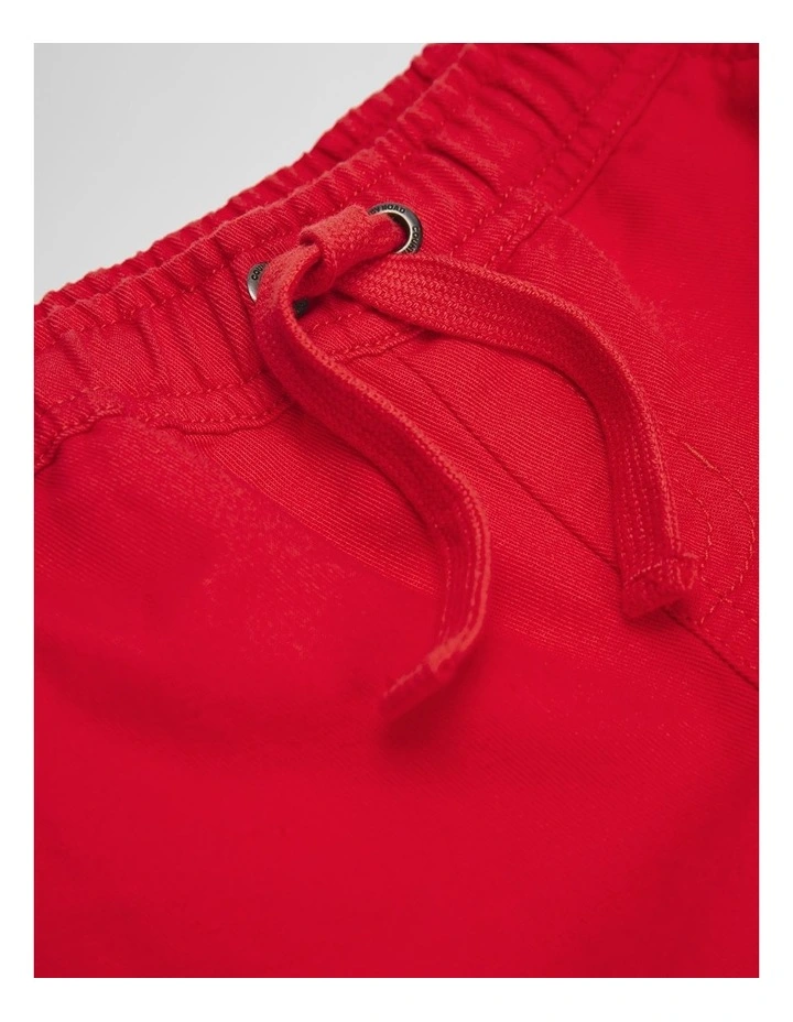 Cotton Linen Short in Rich Red image 5