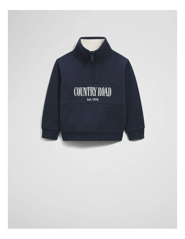 Australian Cotton Heritage Half Zip in Navy image 1