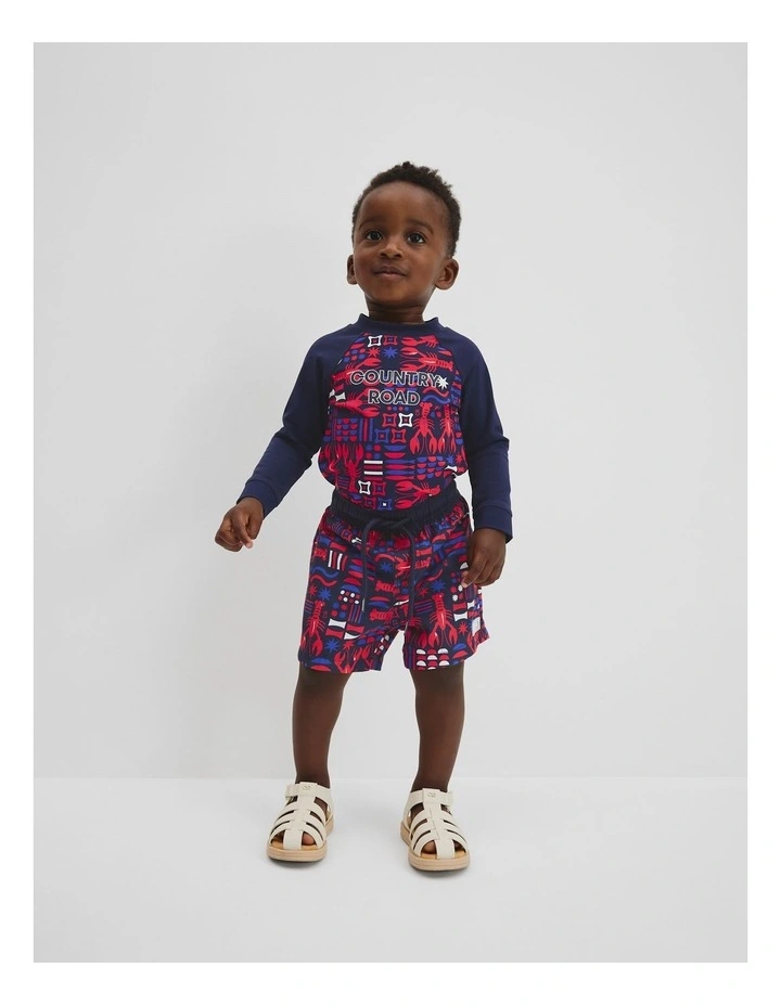 Lobster Geometric Board Short in Navy image 1